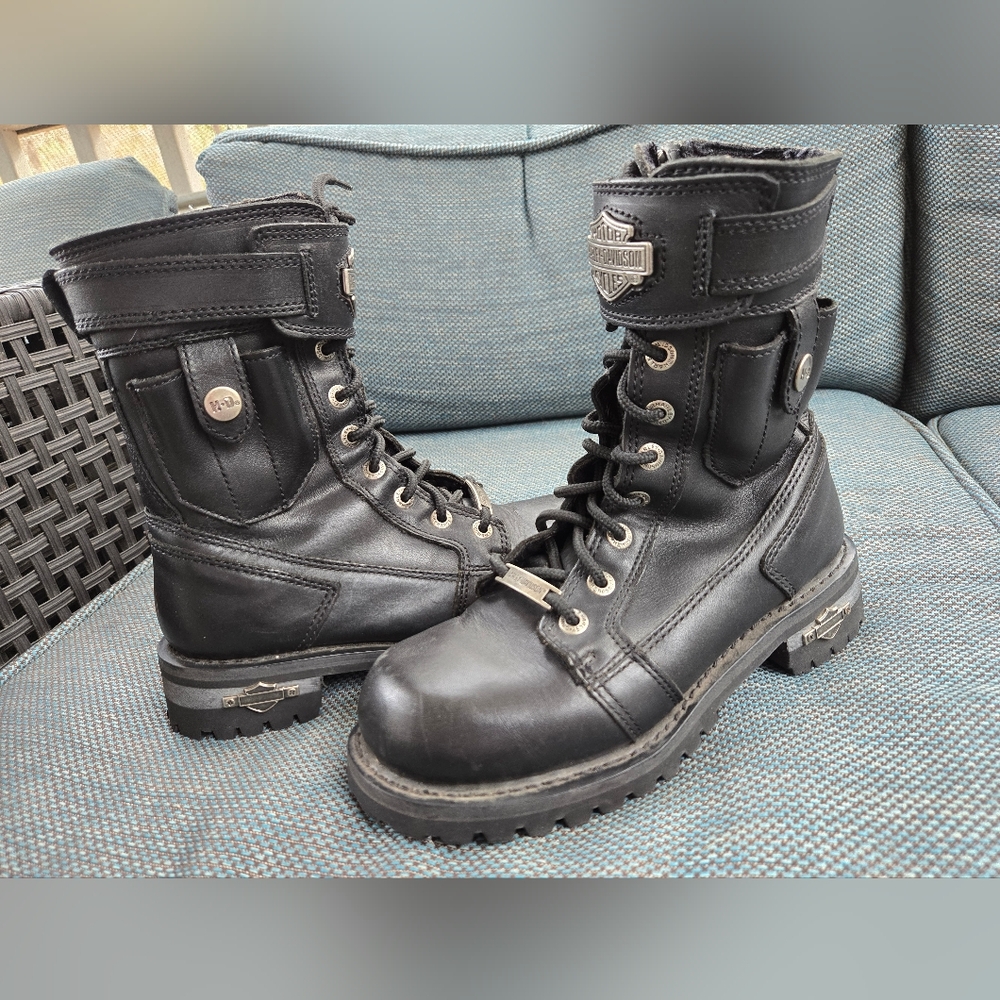 Harley-Davidson Womens 7 Black Motorcycle Boots